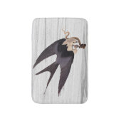 蛇を灰色に丸めた尾の鷹を素朴飲む バスマット (正面縦)