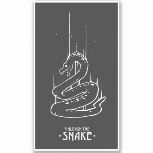 蛇を解き放つ蛇の動物列 シール (正面)