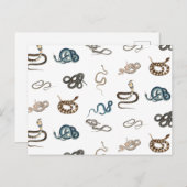 蛇カラフル爬虫類動物模様 シーズンポストカード (正面/裏面)