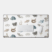 蛇カラフル爬虫類動物模様 デスクマット (キーボード&マウス)