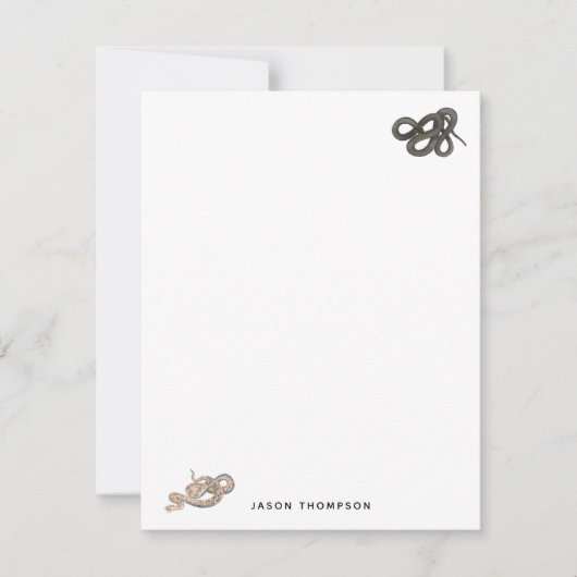 蛇カラフル爬虫類動物模様 ノートカード (正面)