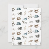 蛇カラフル爬虫類動物模様 ノートカード (裏面)