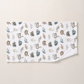 蛇カラフル爬虫類動物模様 バスタオルセット (ハンドタオル)