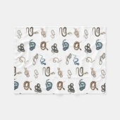 蛇カラフル爬虫類動物模様 フリースブランケット (正面(横))