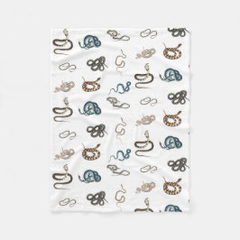 蛇カラフル爬虫類動物模様 フリースブランケット