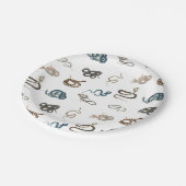 蛇カラフル爬虫類動物模様 ペーパープレート (アングル)