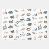 蛇カラフル爬虫類動物模様 ラッピングペーパーシート (正面)