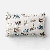 蛇カラフル爬虫類動物模様 ランバークッション (裏面)