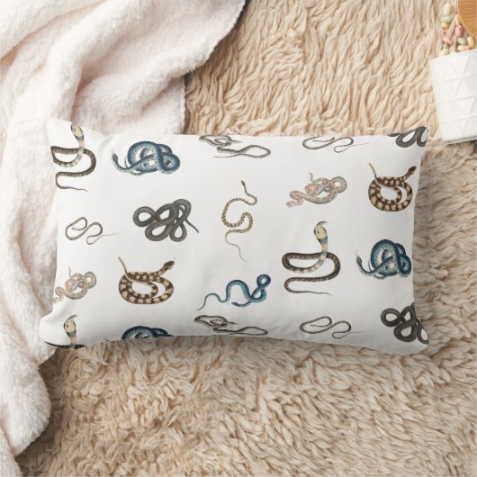 蛇カラフル爬虫類動物模様 ランバークッション (ブランケット)