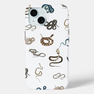 蛇カラフル爬虫類動物模様 iPhone 15ケース