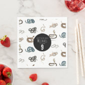 蛇カラフル爬虫類動物誕生会 スタンダードランチョンナプキン (インサイチュ)