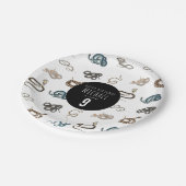 蛇カラフル爬虫類動物誕生会 ペーパープレート (アングル)