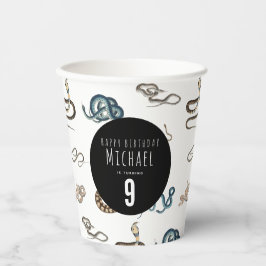 蛇カラフル爬虫類動物誕生会 紙コップ