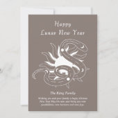 蛇モダンのベージュ中国の新年 シーズンカード (正面)