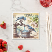 蛇口に2羽のブルーバード スタンダードカクテルナプキン (インサイチュ)