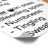 蛇口中毒の一般症状の表 ポスター (角)