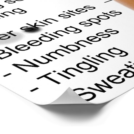 蛇口中毒の一般症状の表 ポスター (角)