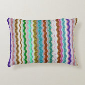 蛇皮に似た波ストライプ状の色 アクセントクッション (正面)