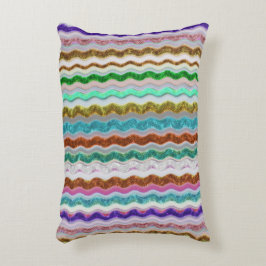 蛇皮に似た波ストライプ状の色 アクセントクッション