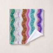 蛇皮に似た波ストライプ状の色 バスタオルセット (ウォッシュタオル)