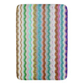 蛇皮に似た波ストライプ状の色 バスマット (正面縦)