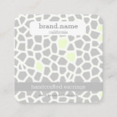 蛇皮グレー手作りジュエリー表示ホルダ スクエア名刺 (正面)