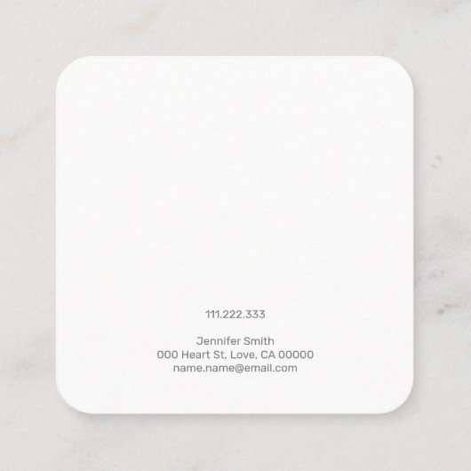 蛇皮グレー手作りジュエリー表示ホルダ スクエア名刺 (裏面)