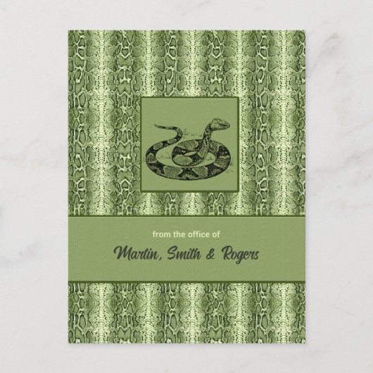 蛇皮パーソナライズされた ポストカード (正面)