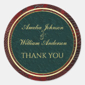 蛇皮革レッドビクトリアン結婚式の引き出物 ラウンドシール (正面)