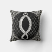 蛇紋岩ゴシッエレガントク：白黒の装飾体 クッション (裏面)