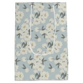 蛇紋石の牡丹 – 白と薄い青 ミディアムペーパーバッグ (裏面)