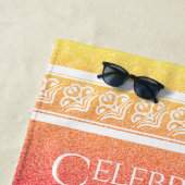 蛇蛇赤金ゴールド中国の新年 ビーチタオル (インサイチュ)