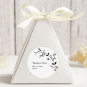 蛇行つる植物結婚式の引き出物白黒 ラウンドシール