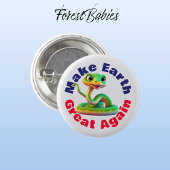 蛇、再び地球を素晴らし作る、かわいい環境 缶バッジ