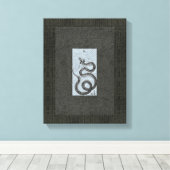 蛇・蛇墨絵 キャンバスプリント (インサイチュ (ウッドフロア))