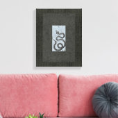 蛇・蛇墨絵 キャンバスプリント (インサイチュ (リビング))