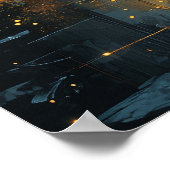 蛍と森の中でロマンチック白熱［赤熱］光を放つなカップル ポスター (角)