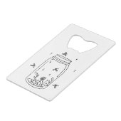 蛍と花ボトル透かし クレジットカード栓抜き (正面アングル)