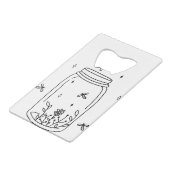 蛍と花ボトル透かし クレジットカード栓抜き (裏面アングル)