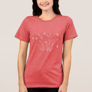 蛍と野の花のカントリーテイストTシャツ トライブレンドTシャツ