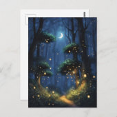 蛍の光と三日月の森 ポストカード (正面/裏面)