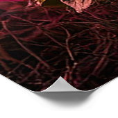 蛍の光る夜の白熱［赤熱］光を放つ風景 ポスター (角)