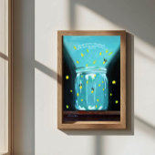 蛍の絵画 ヨハネの福音書 1:5 聖書の言葉 ポスター