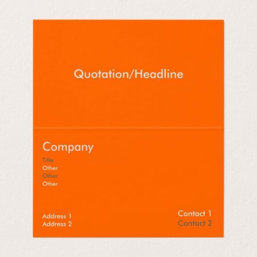 蛍光オレンジ 名刺 (内部フラット)