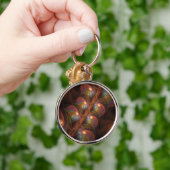 蛍光カラフル抽象芸術ブラウンフラクタル キーホルダー (手)