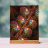 蛍光カラフル抽象芸術茶トリップ（幻覚体験）のようなフラクタル アクリルサイン (ニュートラル)