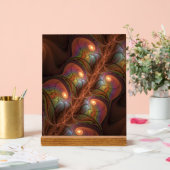 蛍光カラフル抽象芸術茶トリップ（幻覚体験）のようなフラクタル アクリルサイン (ウェディング)