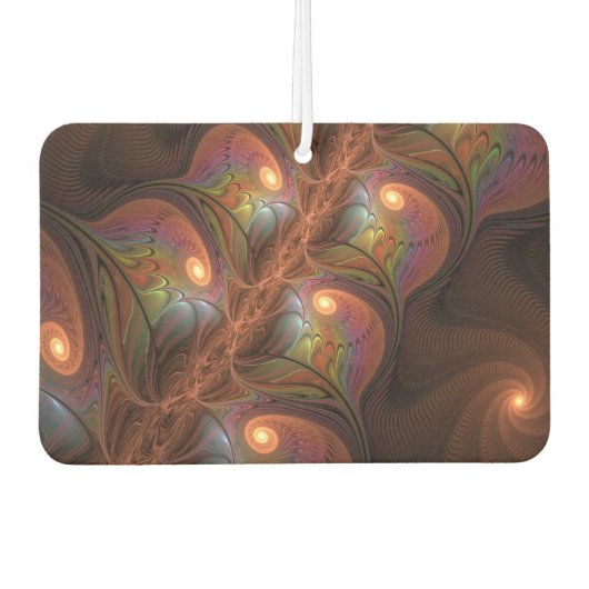 蛍光カラフル抽象芸術茶トリップ（幻覚体験）のようなフラクタル カーエアーフレッシュナー (正面)