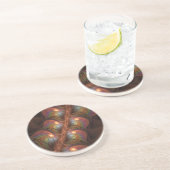 蛍光カラフル抽象芸術茶トリップ（幻覚体験）のようなフラクタル コースター (側面)