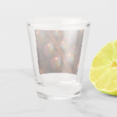 蛍光カラフル抽象芸術茶トリップ（幻覚体験）のようなフラクタル ショットグラス (裏面)